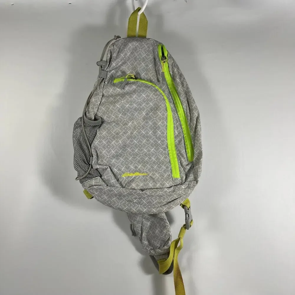 Eddie Bauer Sling Bag Gray Outdoor Travel Backpack Hike Trail Casual